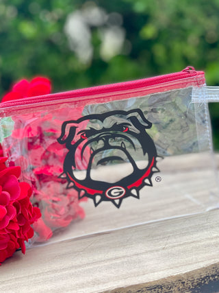 Georgia Bulldog Clear Wristlet