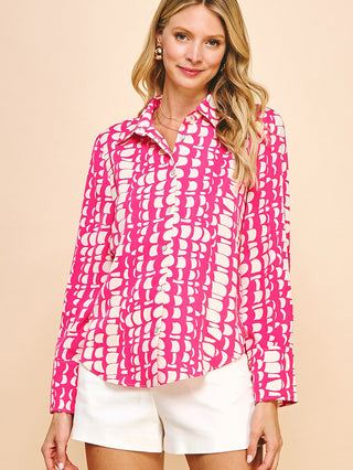Girls Trip Button Up Shirt - Hot Pink