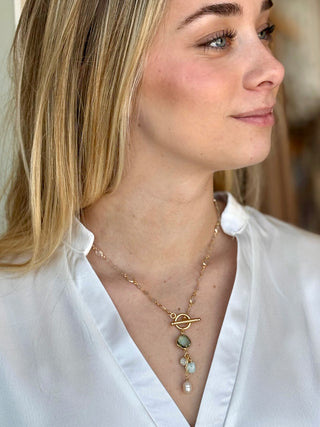 Gilded Cascade Crystal Necklace - Gold