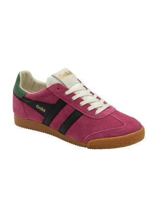 fuchsia black and evergreen combo training sneaker with white laces