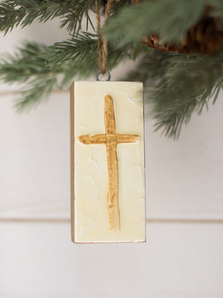 a christmas cross ornament perfect for holiday home decor and as stocking stuffer gifts