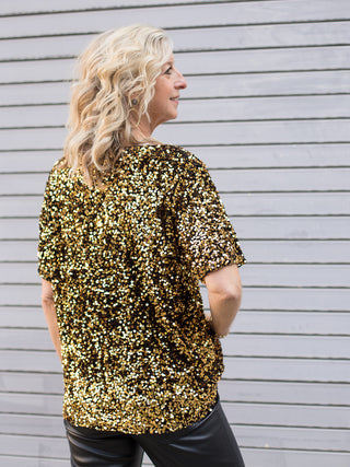 Disco Fever Sequin Top - Gold Rush