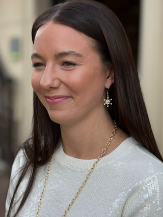 Gold Sparkle Snowflake Earring