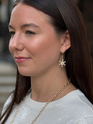 Gold Sparkle Snowflake Earring