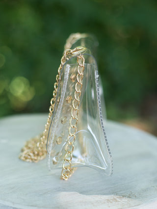 Golden Gleam Clear Handbag