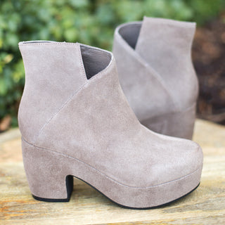 fall edgy gray booties side view