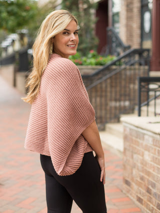 Hadley Ribbed Poncho Sweater