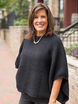 Hadley Ribbed Poncho Sweater