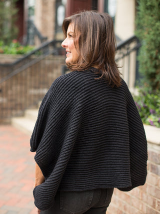 Hadley Ribbed Poncho Sweater