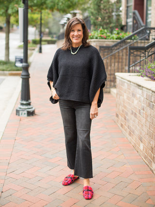 Hadley Ribbed Poncho Sweater