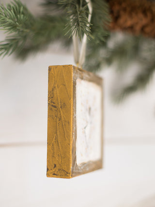 Handpainted Gold Canvas Angel Ornament