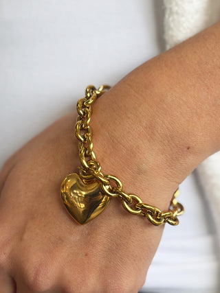 Hartley Heart Charm Bracelet - Gold