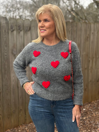 Molly Bracken Heart Sweater - Ash Dark Grey