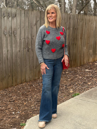 Molly Bracken Heart Sweater - Ash Dark Grey