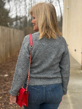 Molly Bracken Heart Sweater - Ash Dark Grey