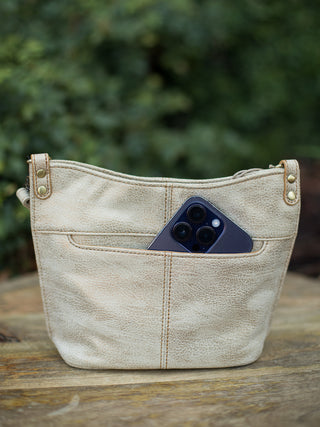 HOBO Pier Small Crossbody Bag - Goldleaf Metallic Leather
