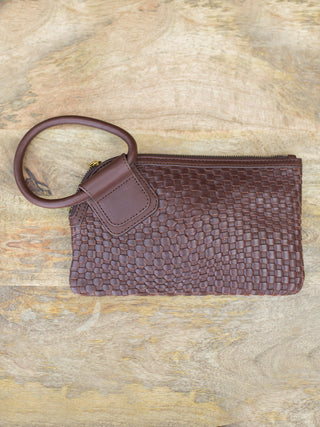HOBO Sable Wristlet - Pecan Wave Weave Leather