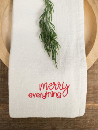 Holiday Embroidered Cloth Napkins Set of 4 - Natural