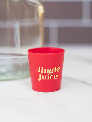 a collection of red shot cups perfect for christmas holiday parties and as funny stocking stuffer gifts
