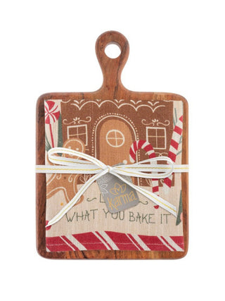 Holiday Tea Towel and Cutting Board - Gingerbread