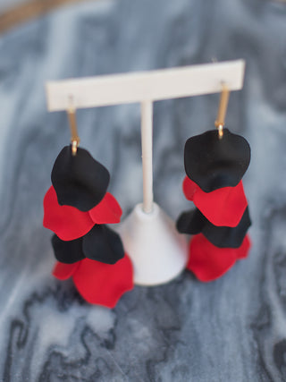 Hyacinth Petal Earring - Red and Black