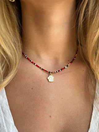 ID Game Day Necklace w/Charm - Black/Red