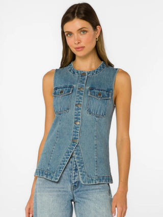 Ideline Denim Vest - Vintage Havana