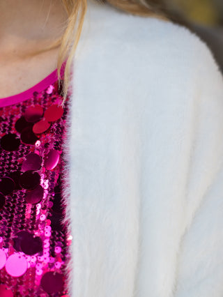 In Your Dreams Fuzzy Cardigan - Ivory