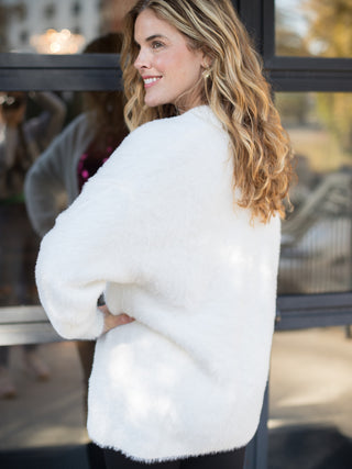 In Your Dreams Fuzzy Cardigan - Ivory