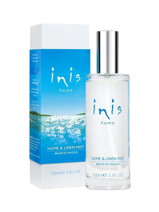 home and linen mist in clear glass bottle with notes of warm sandalwood oak moss and a hint of clove