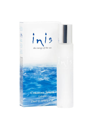 a mini travel size frosted bottle of inis cologne spray
