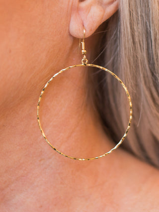 Fine Hoop Circle Earring - Gold