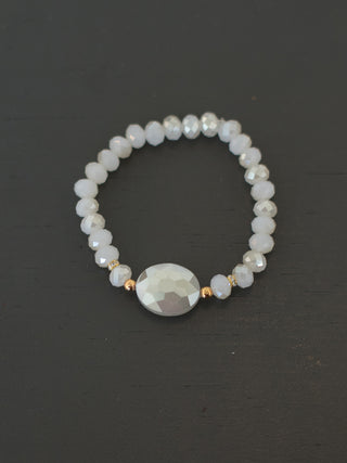 Radiant Crystal Bracelet - Pearl White