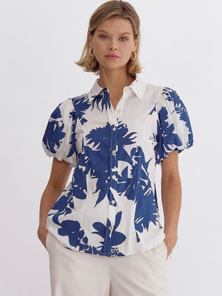 Isle of Palms Button Down Top - Blue