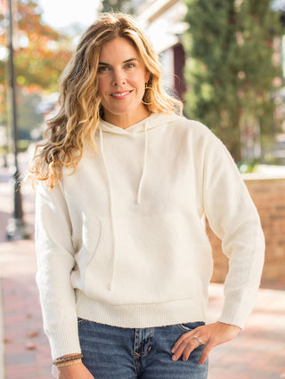 wear this off white hoodie in cozy and lightweight material to christmas morning and cozy winter days