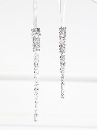 long silver jeweled icicle ornaments