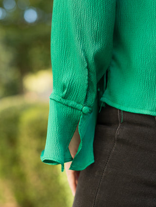Joy To The World Blouse - Hunter Green