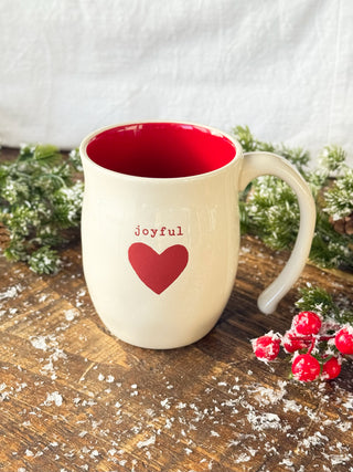 Joyful Red Heart Mug in Bag