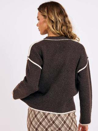 Julie Overlap Hem Sweater - Oak Ivory