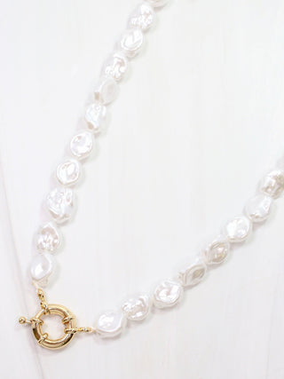 Juliet Pearl Toggle Necklace - Gold