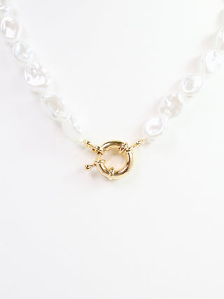 Juliet Pearl Toggle Necklace - Gold