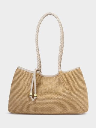 Katie Loxton Nova Raffia Small Shoulder Tote - Oyster