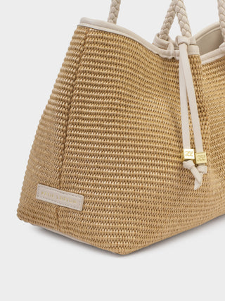 Katie Loxton Nova Raffia Small Shoulder Tote - Oyster