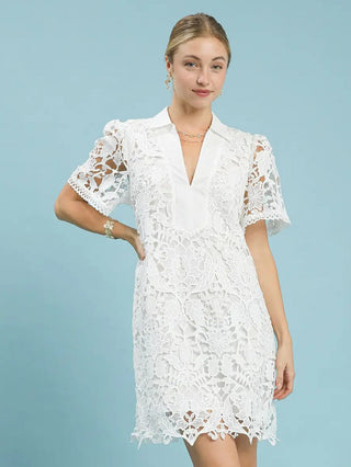Angel Lace Mini Dress - Ivory