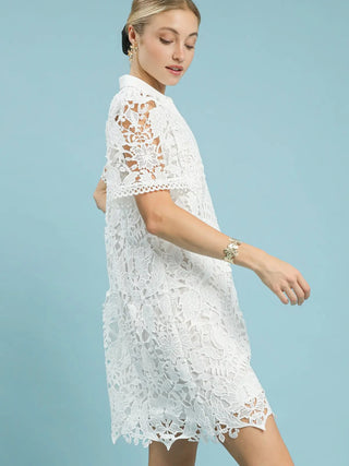 Angel Lace Mini Dress - Ivory
