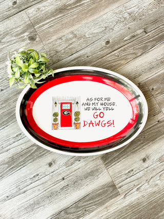 large oval georgia bulldogs tailgate platter for tailgate parties