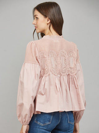 Lillian Lace Blouse - Mauve