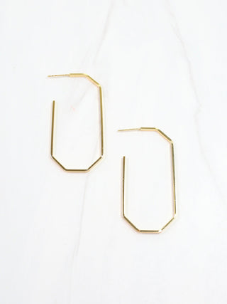 Lina Geometric Hoop Earring - Gold