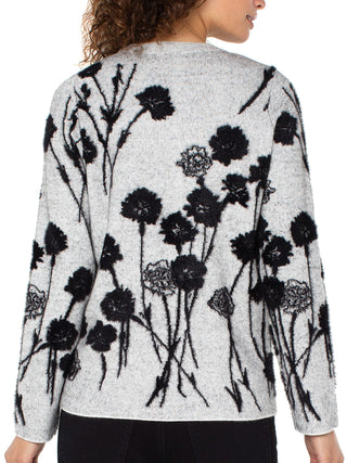 Liverpool Crew Neck Sweater - Gray/Black Flower