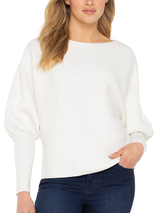 white boat neck dolman sweater 